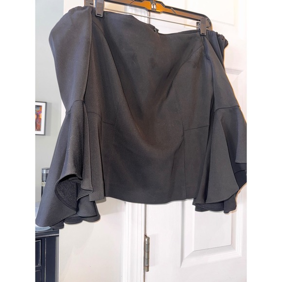 Boston Proper Black Off the Shoulder Top Bell Sleeve Blouse Size 12 - Picture 1 of 9